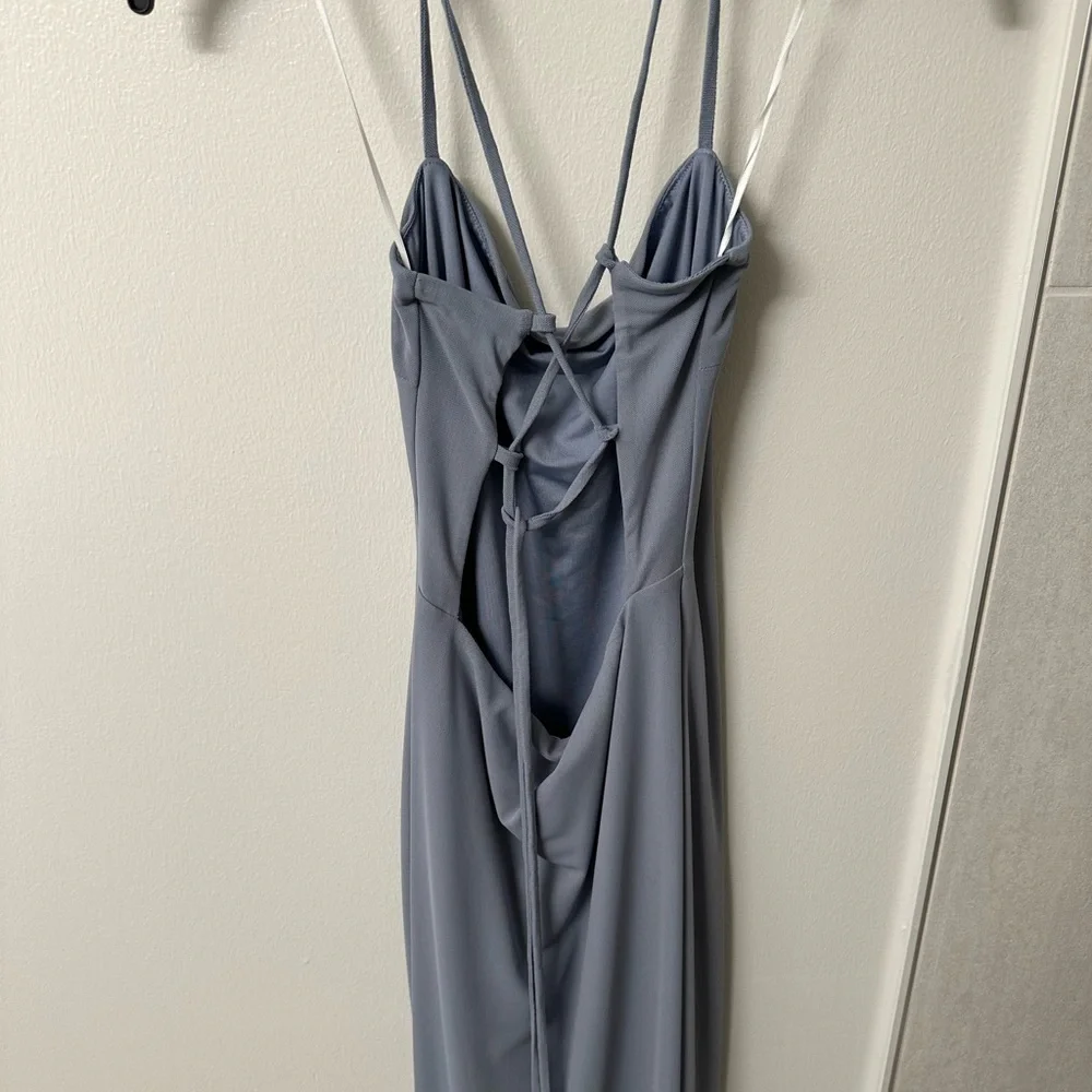 Hello Molly Inhaling Confidence Blue Midi Dress - Picture 4 of 6